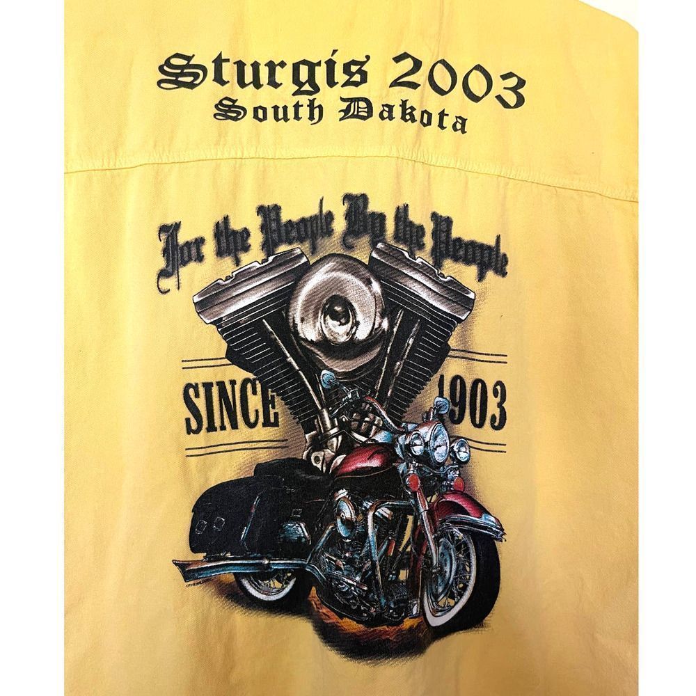 VTG Retro Sturgis 2003 South Dakota Yellow Motorcycle XXL Vest Jacket - Picture 3 of 9